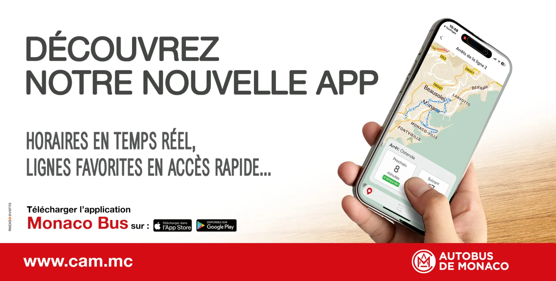 Mise à jour de l'application MONACOBUS